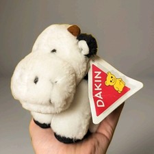 Vintage Cow Plush Black and White Holstein Dakin Applause Stuffed Mini Plush