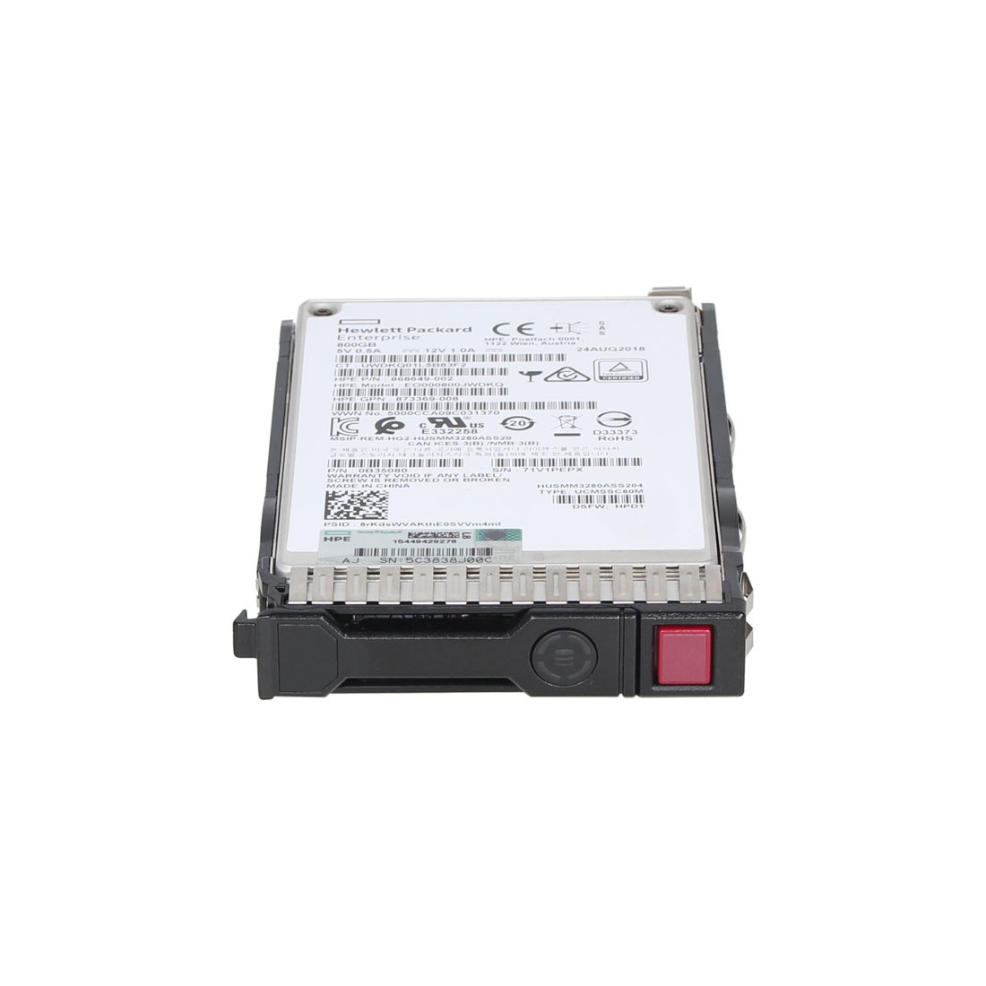 HP 873355-B21-NL-HP 800GB 2.5inch SAS 12Gbps WI SSD (No Label) - 1yr Warranty