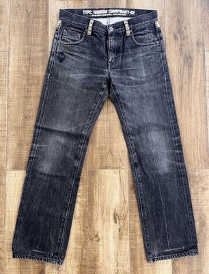 Stussy x Neighborhood BONEYARDS CONSPIRACY Denim Jeans Black S