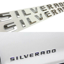 2pcs Side Door Emblem For 2007-18 Silverado 1500 Letter Chrome Replacement Badge