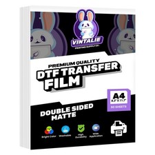 DTF Transfer Film A4 50 Sheets Double Sided Matte for Light Dark Fab