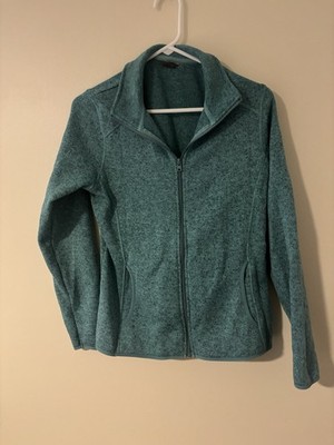 Eddie Bauer Women s Jacket Green M Short Full Zip Long Sleeve Logo Solid