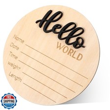 1 PCS Baby Announcement Sign, Wooden Newborn Sign, Circle Welcome Baby Sign,