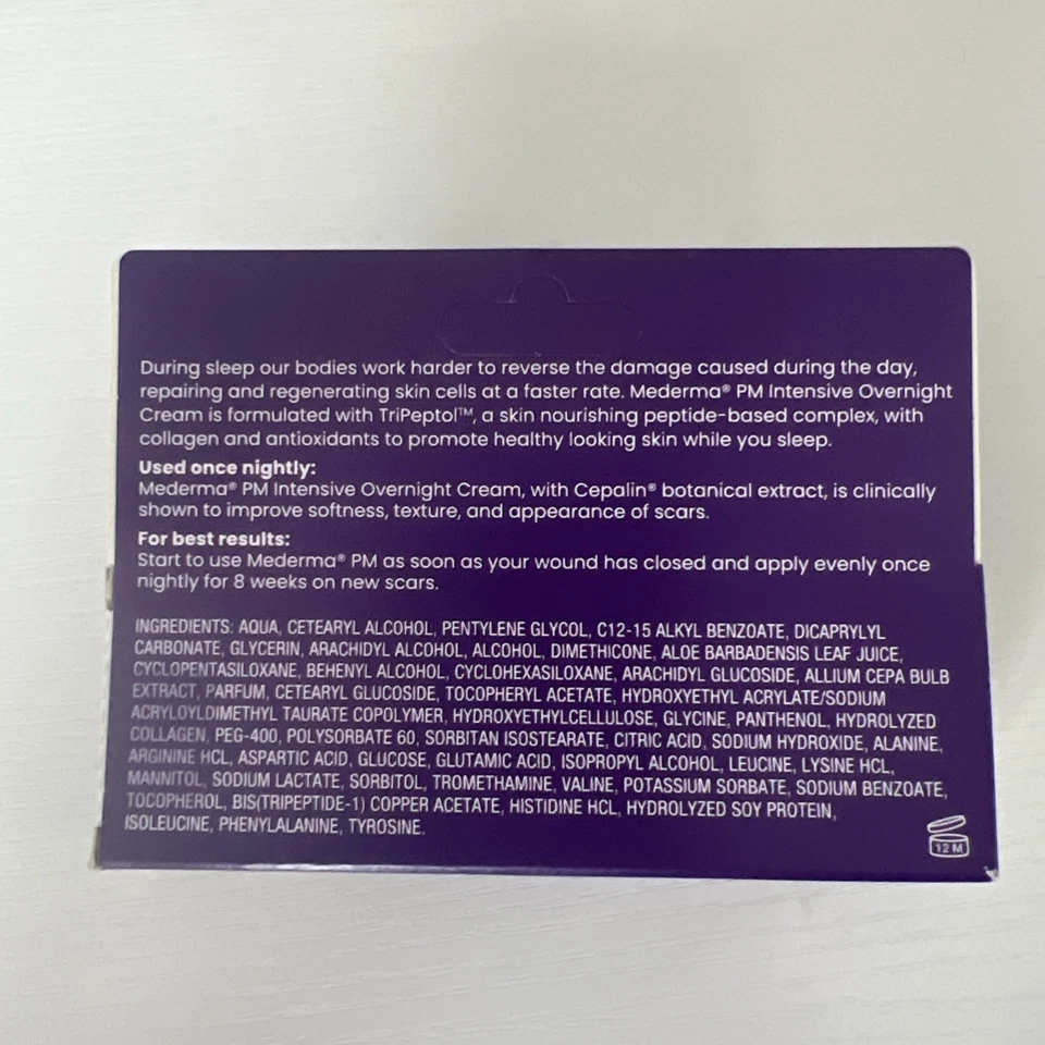 MEDERMA PM INTENSIVE OVERNIGHT SCAR REDUCER CARE CREAM 20ML SEALED BOX - Image 2 of 2