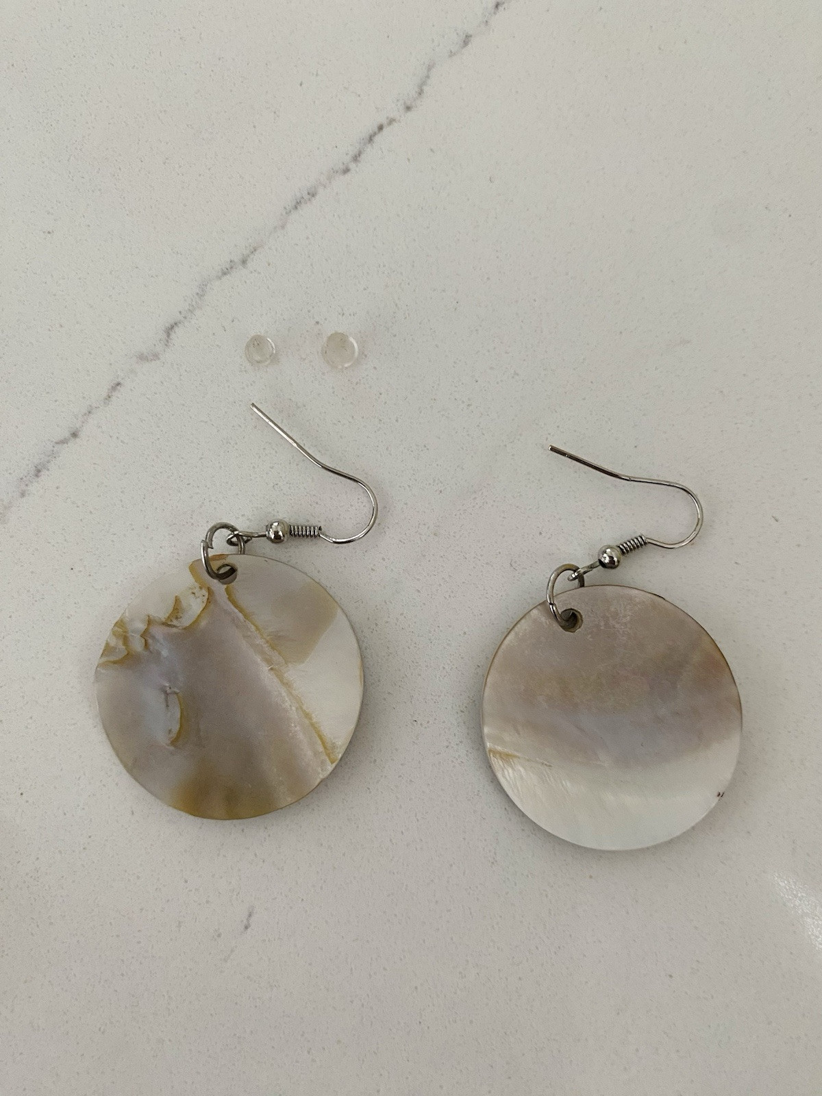 Peacock Feather Shell Dangle Earrings Colorful Na… - image 9