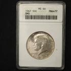 1967 *P* SMS KENNEDY  SILVER HALF DOLLAR ANACS MS66 - FREE SHIPPING! G2047
