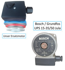 Neuer Ersatz Motor f. Grundfos UPS 15-35/50 Jula Heizungspumpe Umwälzpumpe (4m)