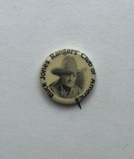 Type I 1931 BUCK JONES RANGERS' CLUB OF AMERICA pinback button cowboy movies