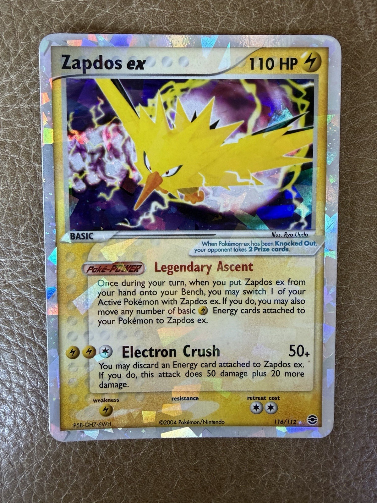 2004 Pokemon Zapdos ex 116/112 FireRed & LeafGreen Holo
