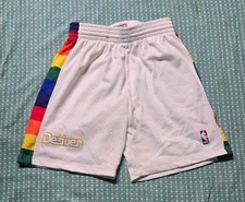 Mitchell Ness NBA Swingman Shorts Denver Nuggets 91-92 White Pre Owned