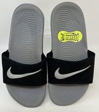Nike Boy's Kawa Slide Sandals Black/Silver Size 2Y 819352-009 Nike Swoosh