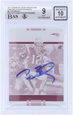Tom Brady Patriots Signed '17 Panini Donruss Printing Plate #6 1/1 BAS 9/10 Card