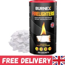 100 Wax Fire Lighters For Wood Burners - BBQ Fire Starter, Firelighters For Wood 0.26 per lighter
