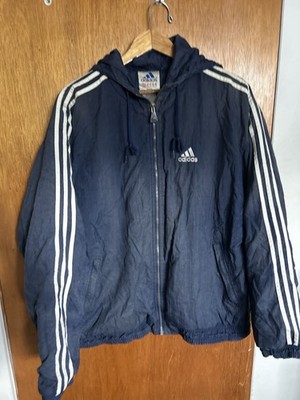 vintage adidas Windbreaker Track Jacket 3 Stripes Hooded Retro Run
