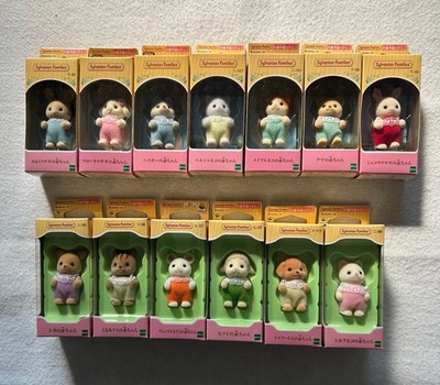 Sylvanian Families Baby Doll Set Lot of 13 Husky Flora Rabbit Calico Critters