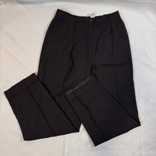 Ann Taylor, Petite 6P, Wool blend- Black with subtle stripes
