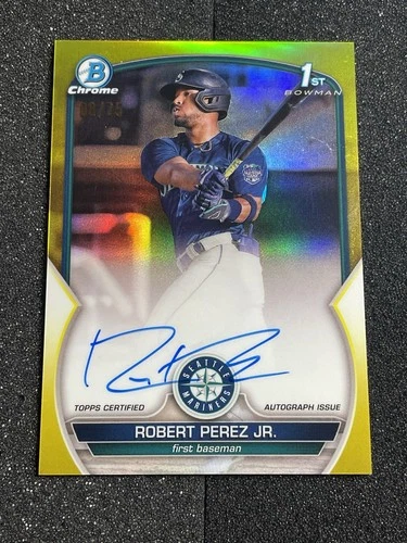 2023 Bowman Chrome 1st Yellow Refractor Auto /75 Robert Perez Jr. #CPA-RP