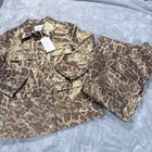 The Noli Shop Metallic Gold Leopard Cargo Jacket and Pants Set Size S New