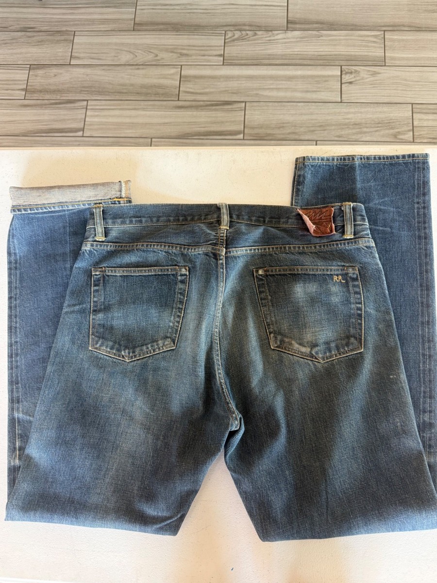 RRL Ralph Lauren Selvedge Denim Jeans Mens 36x34 Button Fly USA