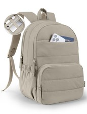 Womens Travel Quilted College Backpack Water Resistant Fits 15.6 Inch Laptop