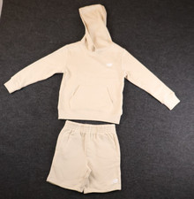 New Balance Boys 2PC Athletic Short Set Beige Hoodie Shorts Size 5/6 NWT