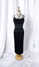 Black Velvet Slip Dress Vintage 90s Fairycore Whimsigoth Formal Evening Party 12