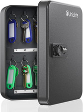20-Key Steel Key Cabinet, Black Key Box with Combination Lock Resettable Digit