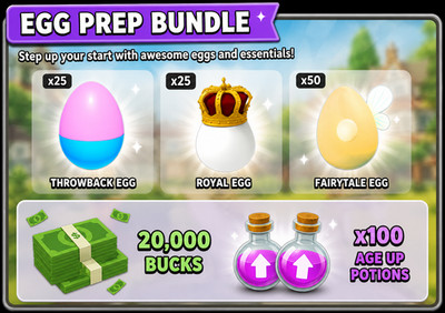   Adopt Me Egg Bundle | 100 Eggs |  20k$ Bucks +  100x Age Up Potion