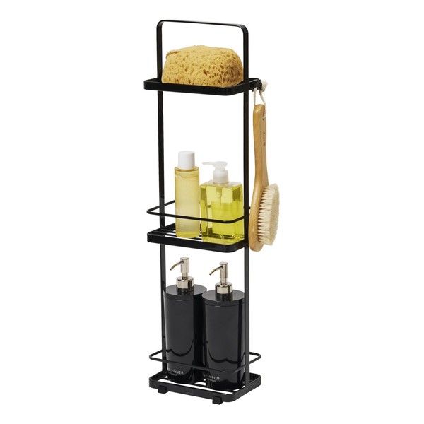 Yamazaki 6635 Tower Badregal Mit 3 Ebenen, Schwarz, Stahl, Minimalistisches-image