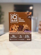 IQBAR Brain and Body Plant Protein Bars - Chocolate Lovers Variety - 12-Count