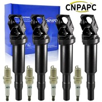 4X ZÜNdspule + 4X ZÜNdkerze FÜR BMW 1-ER E81 3-ER E46 E90 X1 E84 X3 E83 N46