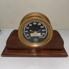 Antique US Gauge Co NY Brass Steam/Water Intercooler Pressure Gauge Nautical