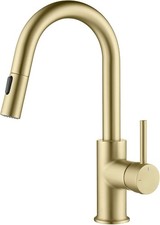 Pull Down Kitchen Faucet with Single Handle Solid Brass High Arc Spout