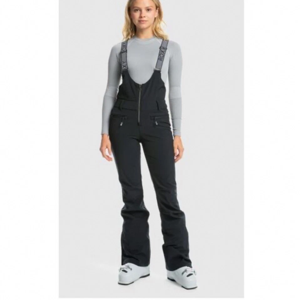 Roxy Womens Summit Technical Black Snow Bib Overalls Pants Size S Skiing Alpine