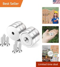 Industrial Neodymium Mounting Magnets with Countersunk Holes - 130lbs Pull