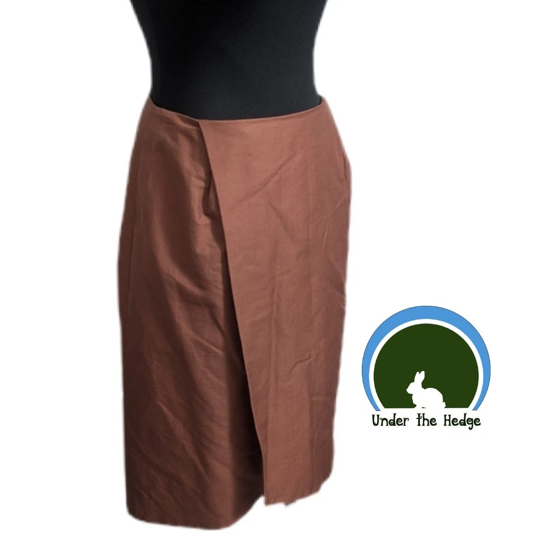 NWOT Kate Spade Saturday Copper Linen Cotton Pencil Skirt Size 8 office A1