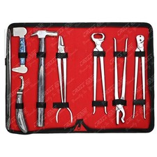 Farrier Tools Kit 8-in-1  12  Nipper 13  Puller Clincher Hammer Hoof Knife Set