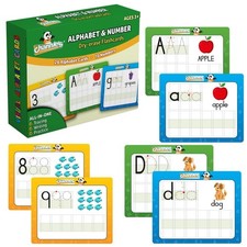 Dry Erase Number  Alphabet Flashcards for Kids Ages 3-5, 10 Numbers  26 Vis...