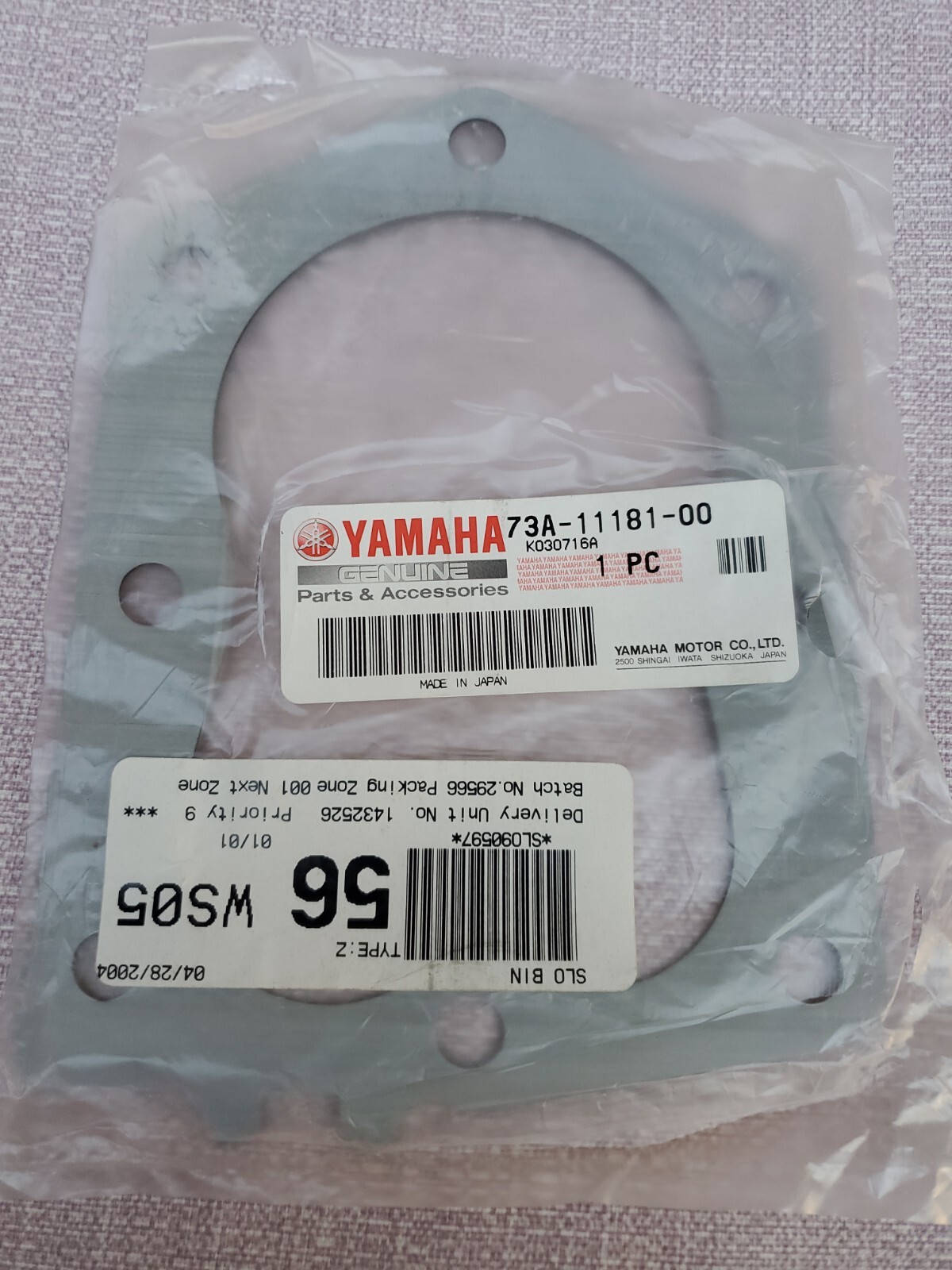 73a-11181-00 NOS Yamaha Cylinder Head Gasket Ec5000dv G389 for 