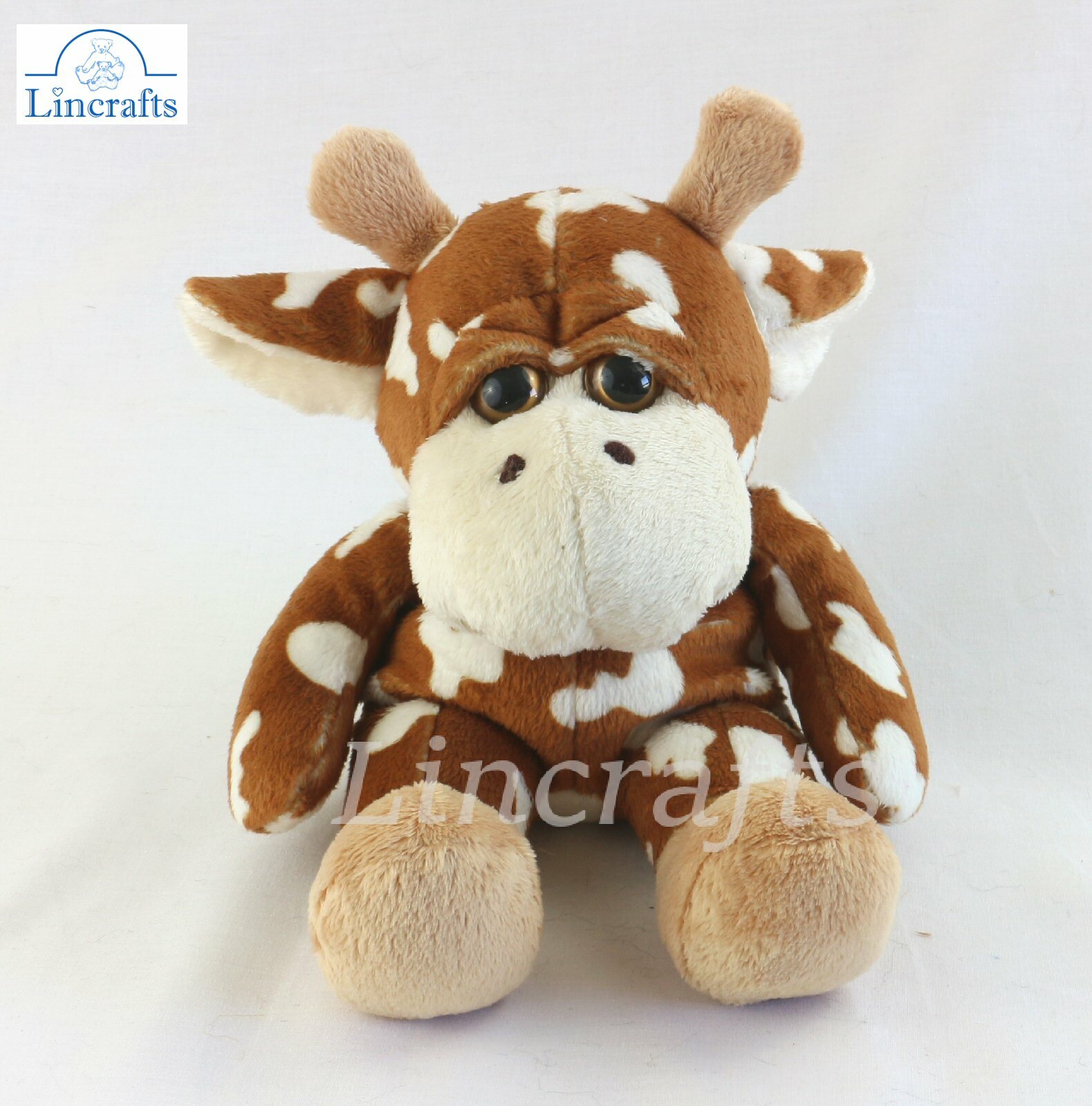 Sitting Baby Giraffe Plush Soft Toy by Dowman Soft Touch. Sold by Lincrafts 15cm