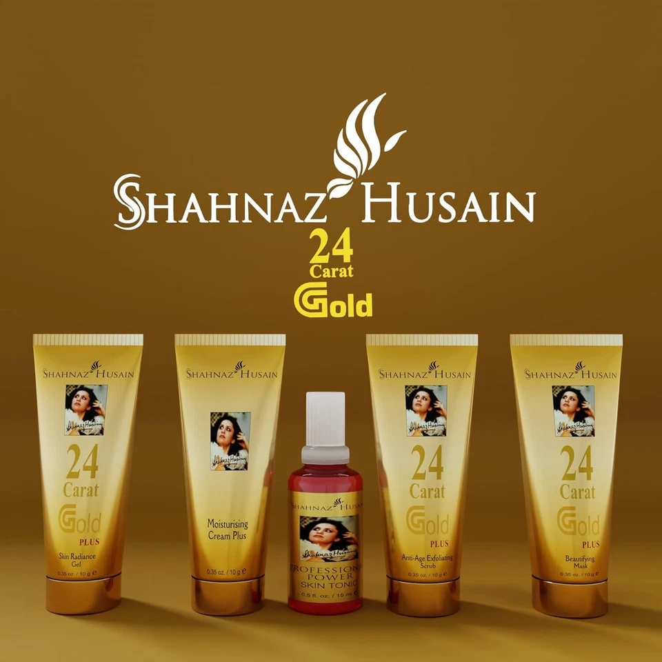 Kit facial Shahnaz Husain Gold 4x10 g 15 ml tónico para la piel hombres y mujeres Foto 3 de 4