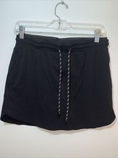 Womens Members Mark Skort Sz S Black Undershort Drawstring Pockets Stretch