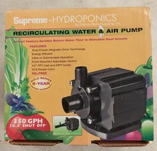 Supreme Hydroponic Recirculating Water and Air Pump 350gph