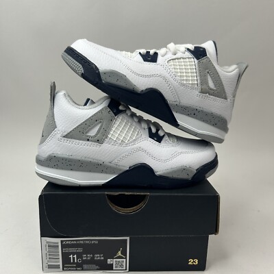 Nike Air Jordan 4 Retro PS White “Midnight Navy” BQ7669-140 11C