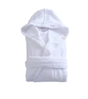 XXXL White Hooded Bath robe Dressing Gown 100% Turkish Cotton Terry Towelling