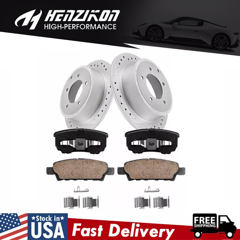 262mm Rear Drilled Rotors Ceramic Brake Pads for Jeep Compass Patriot Sebring #