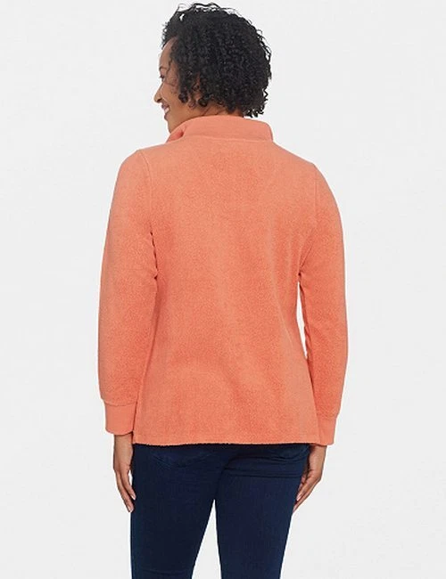 Denim & Co Black Half Zip Pullover Top New Active Sherpa Sweatshirt - Image 2 of 3