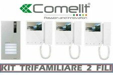 KIT VIDEOCITOFONO 3 FAMIGLIE 2 FILI COMELIT 8461M QUADRA 6701W OFFERTA LIMITATA