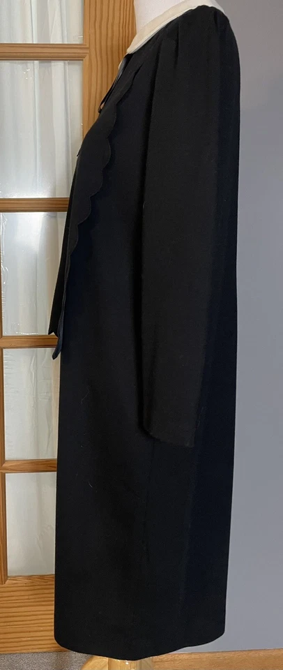 Vestido de Noche para Mujer Hecho en Unión Años 50 16 Negro Mangas Largas Cinta Formal Campesino Foto 3 de 4