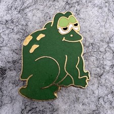 Stoned Toad/Frog Green Enamel Lapel Pin Funny Gift Tie Tack Hat Joke Collectible